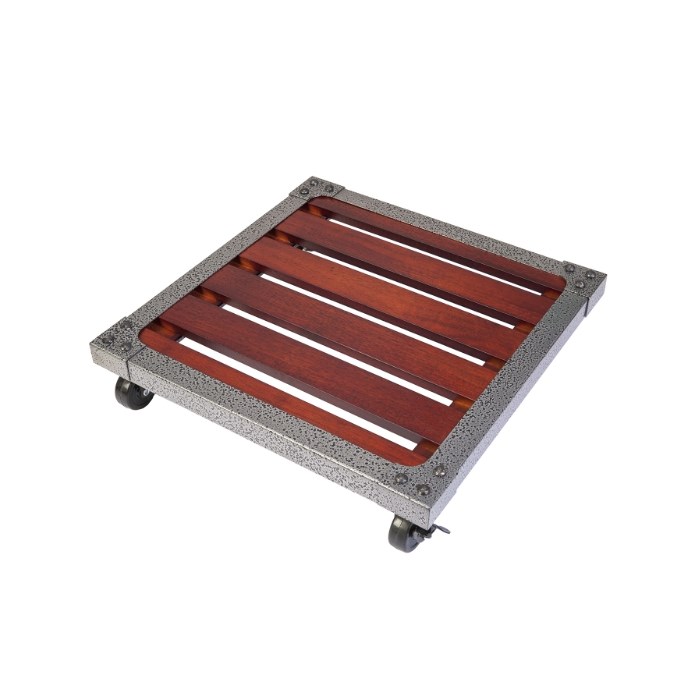 H92cm Square Heavy Weight Wood Plant Caddy