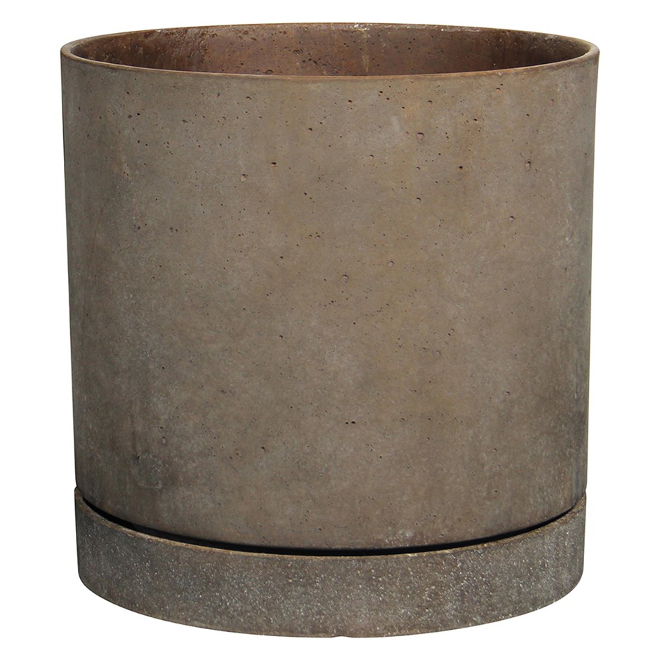 50Cm Bronze Limestone Round Pot/Saucer