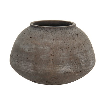 L31Cm Brown Cement Round Vase (192-30200-04-11)