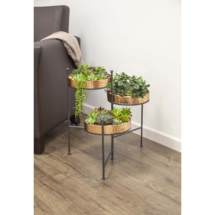3-tier Hammered Copper Plant Stand