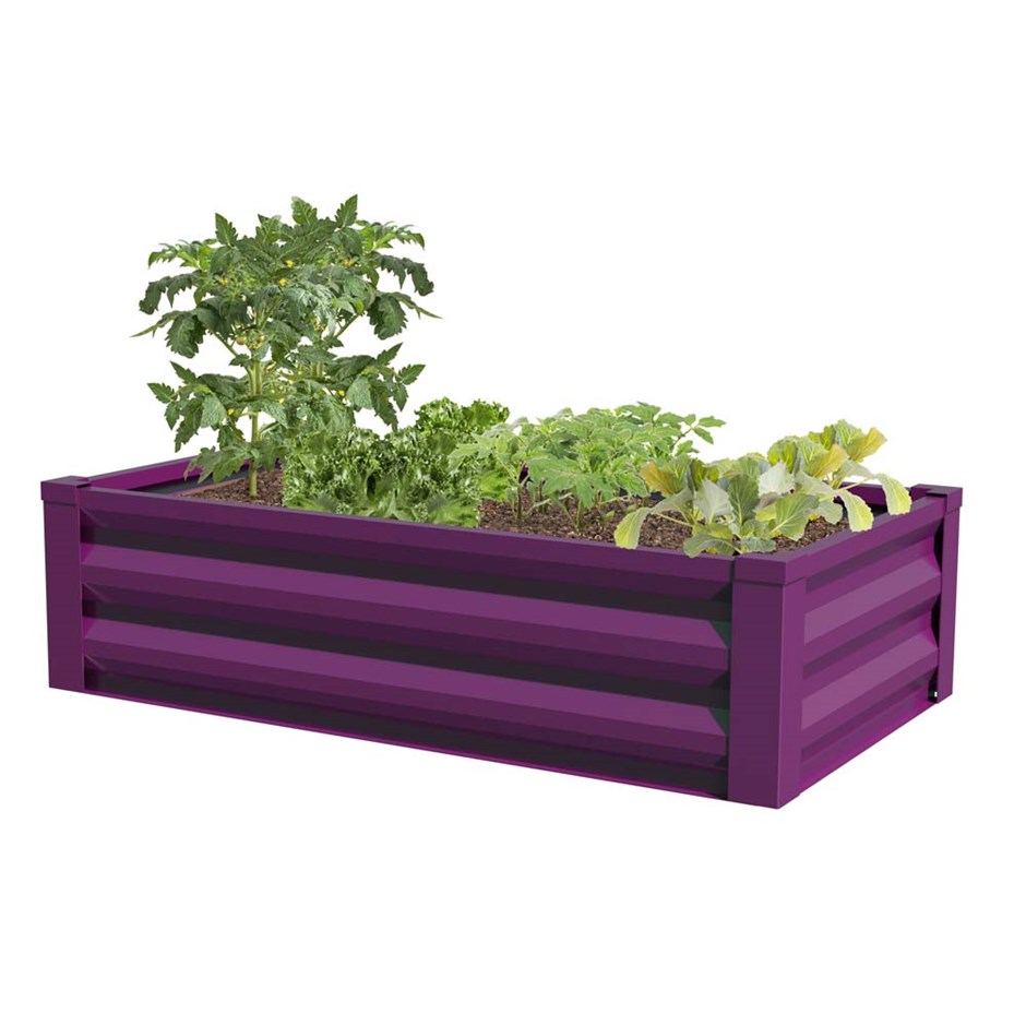 Purple Metal Raised Garden Planter with Liner