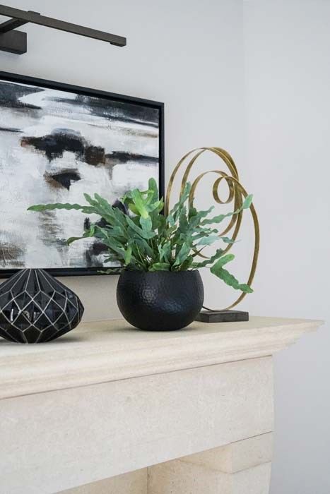 Black & Copper Hammered Bowl Planter