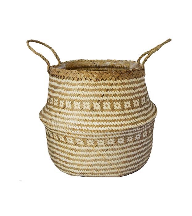 Natural White Tribal Lined Basket