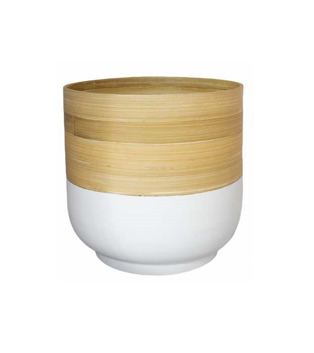 White Bamboo Planter
