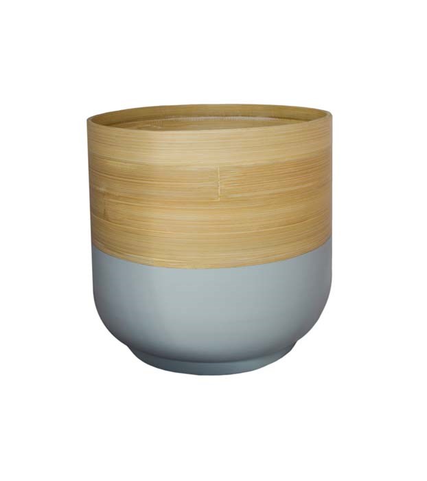 Grey Bamboo Planter