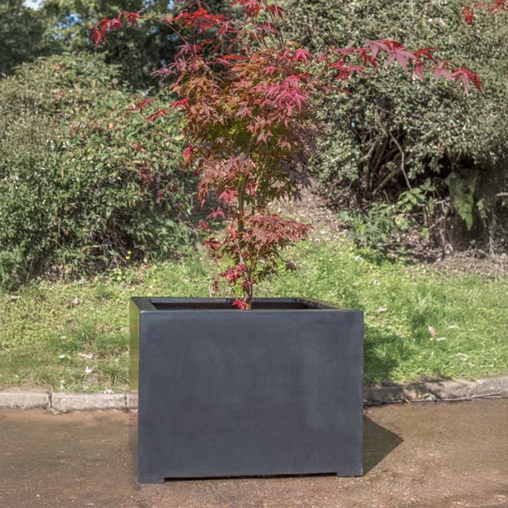 Titanic Black Polystone Square Planter