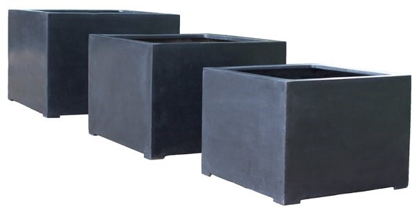 Titanic Black Polystone Square Planter