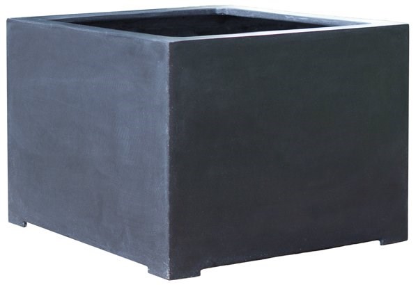 L85cm Titanic Black Poly-Terrazzo Cube Planter
