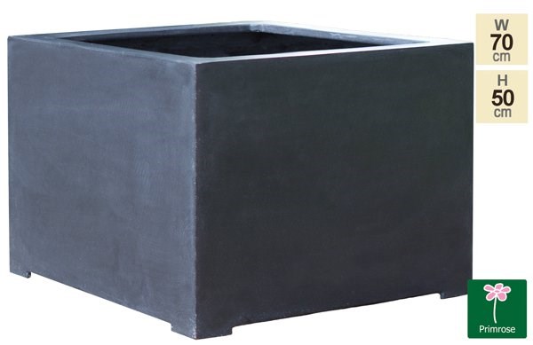 L70cm Titanic Black Polystone Cube Planter