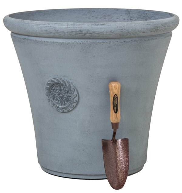 H50cm Continental Grey Round Tuscan Planter - By Primrose™