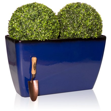 75cm Royal Blue Glaze Effect Trough - By Primrose™