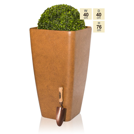 76cm Rust-effect Flared Square Planter - By Primrose™
