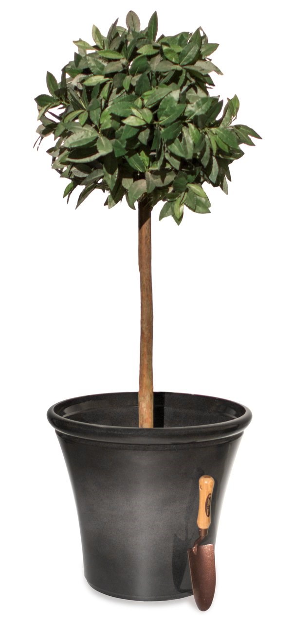 Carbon Glaze Effect Round Planter