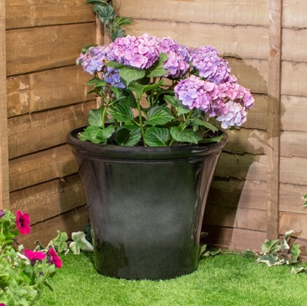 55cm Carbon Glaze Effect Bowl Planter - By Primrose™