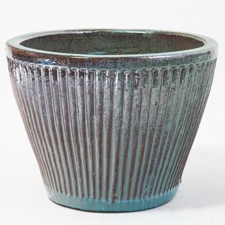 32cm Linear Jade Glazed Ceramic Bowl Planter - Small