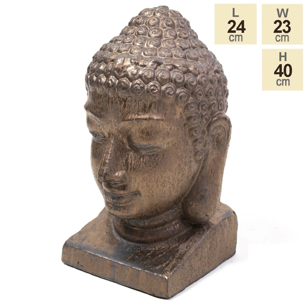 40cm Gold Ceramic Buddha Head