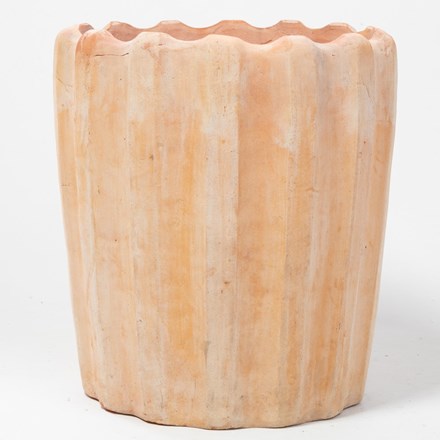 50cm Terracotta Scalloped Finish Tall Planter - Medium