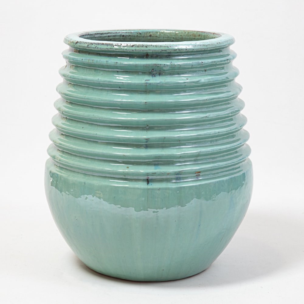 50cm Glazed Blue Ceramic Planter