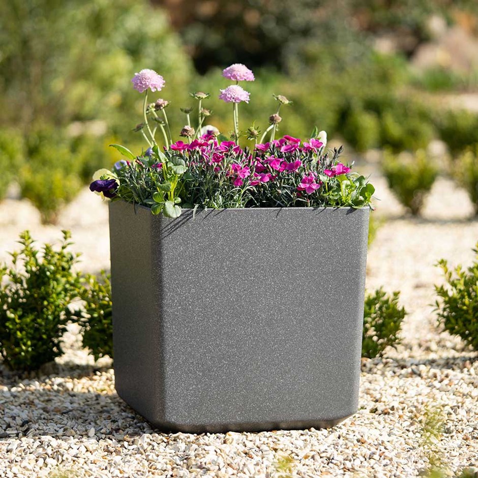 35cm Cube Planter in Dark Grey