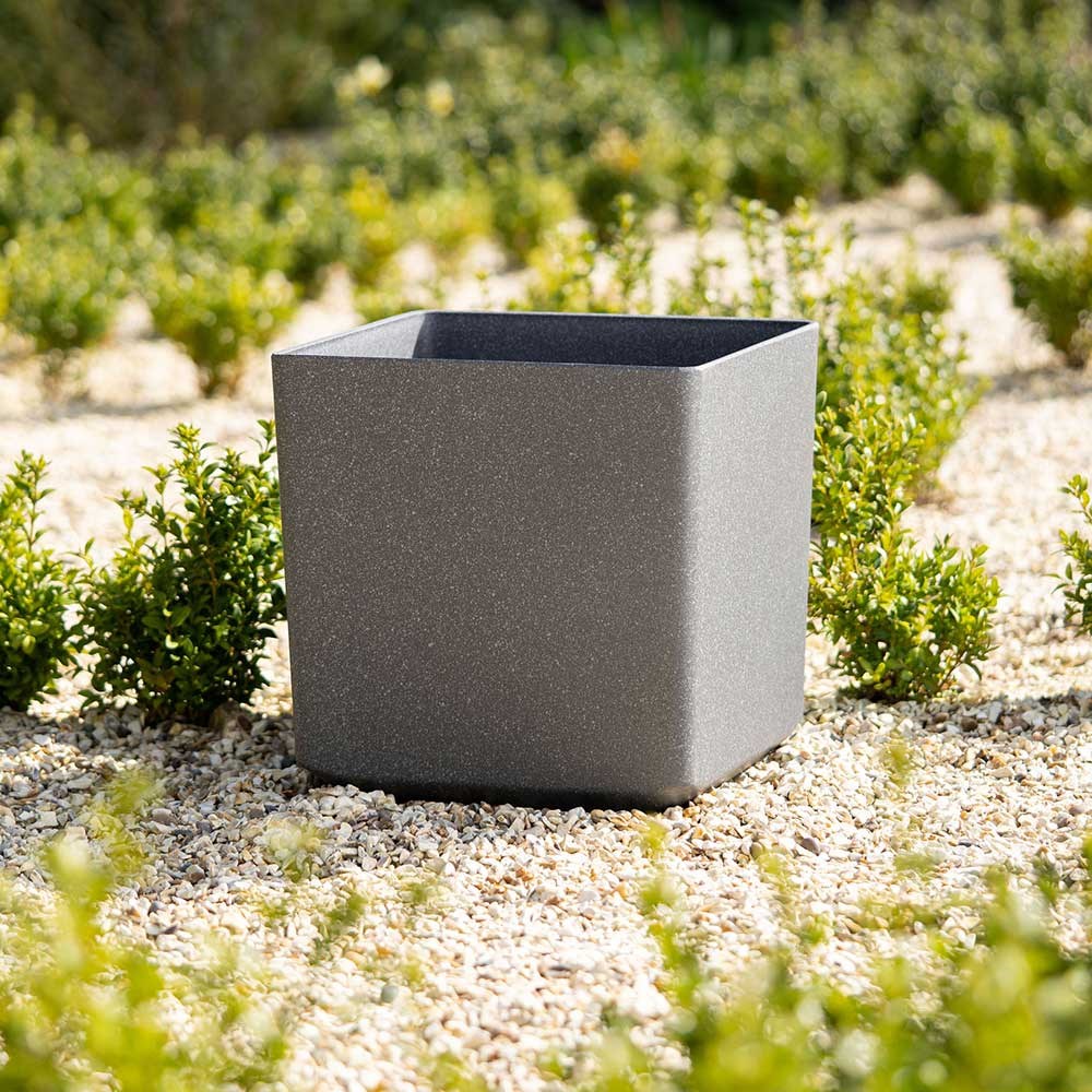 35cm Cube Planter in Dark Grey