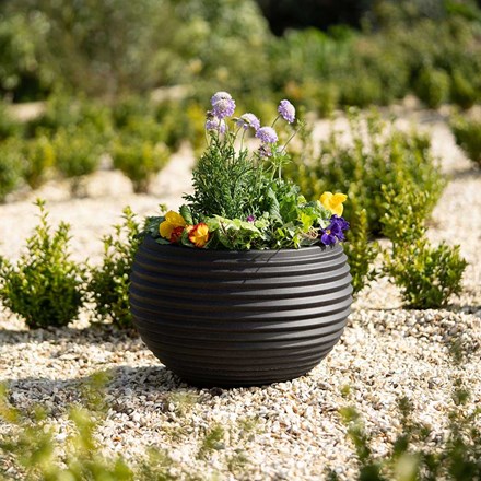 54cm Round Planter Pot in Black