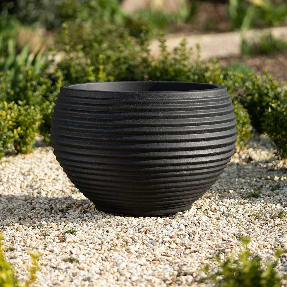 54cm Round Planter Pot in Black