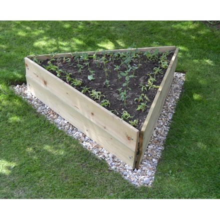 Wooden Timber Raised Triangle Grow Bed 2-Tier - L90cm (H30cm)
