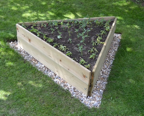 Wooden Timber Raised Triangle Grow Bed 2-Tier - L90cm (H30cm)
