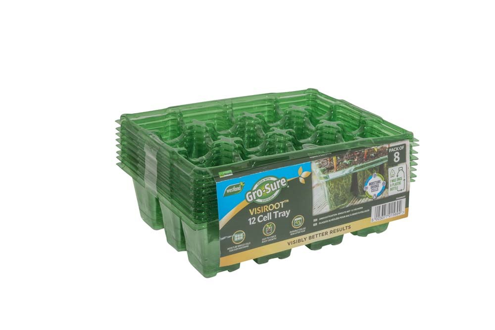 Gro-Sure Visiroot 12 Cell Seed Tray - 8-Pack