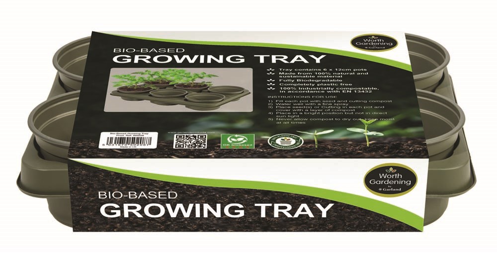 Bio-Based Growing Tray - 6 x 12cm Pots