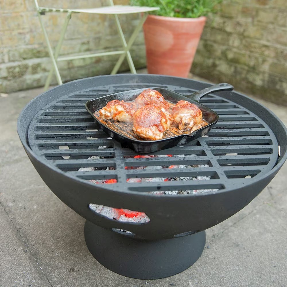 56cm Cast Iron Fire Pit With Grill