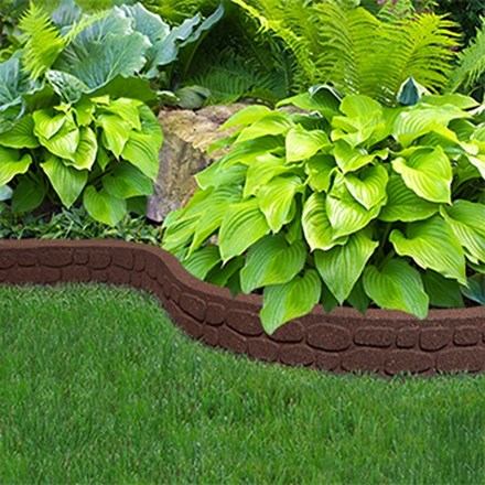 9cm Recycled Garden Border Flexi Curve Rockwall Earth