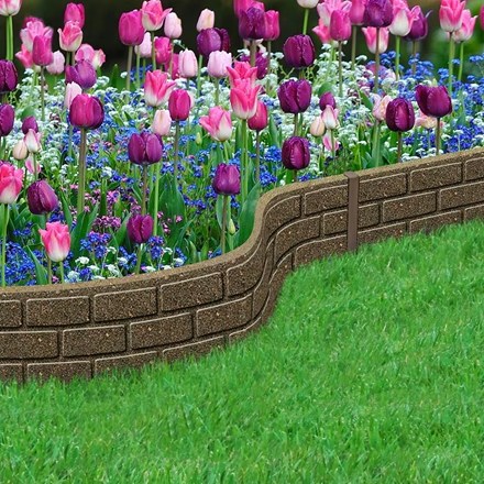 15cm Recycled Garden Border Ultra Curve Brick Earth