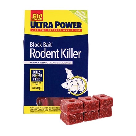 The Big Cheese Ultra Power Block Bait Rat Killer Station Refills 6 x 20g