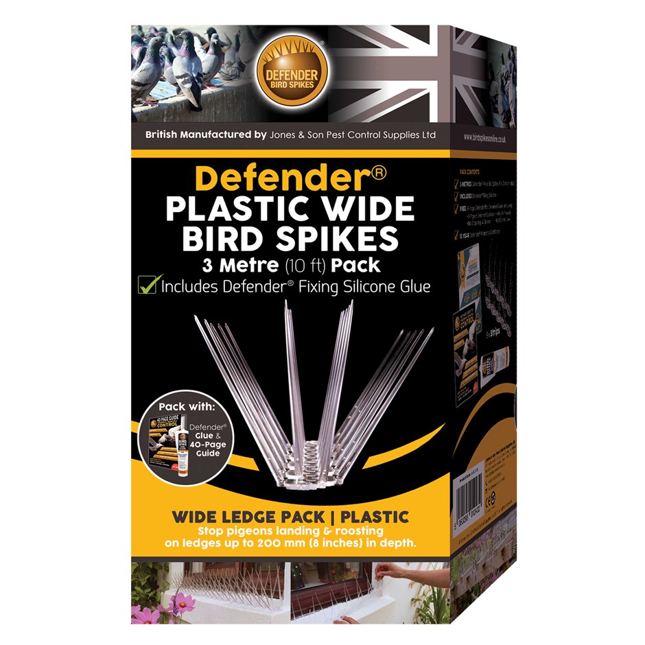 Defender® Plastic Wide Bird Spikes 3 Metre Pack