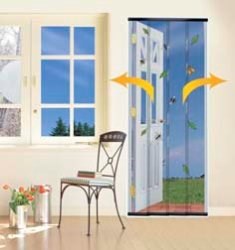 4 Piece Doorway Insect Curtain - Charcoal