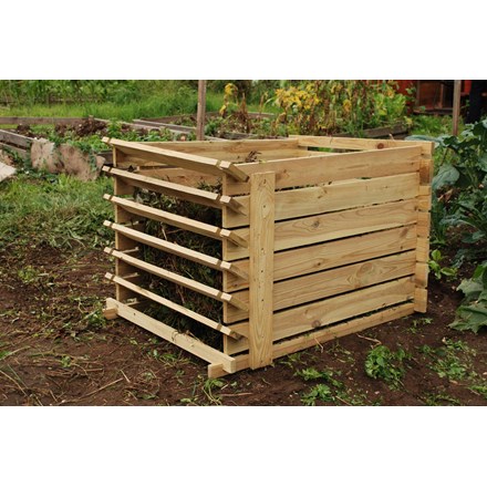 Easy-Load Wooden Compost Bin - Small - 449 Litres - by Lacewing™
