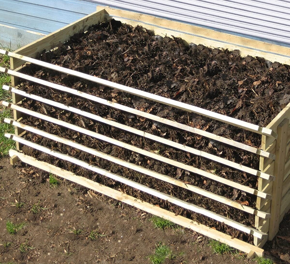 Easy-Load Wooden Slatted Compost Bin