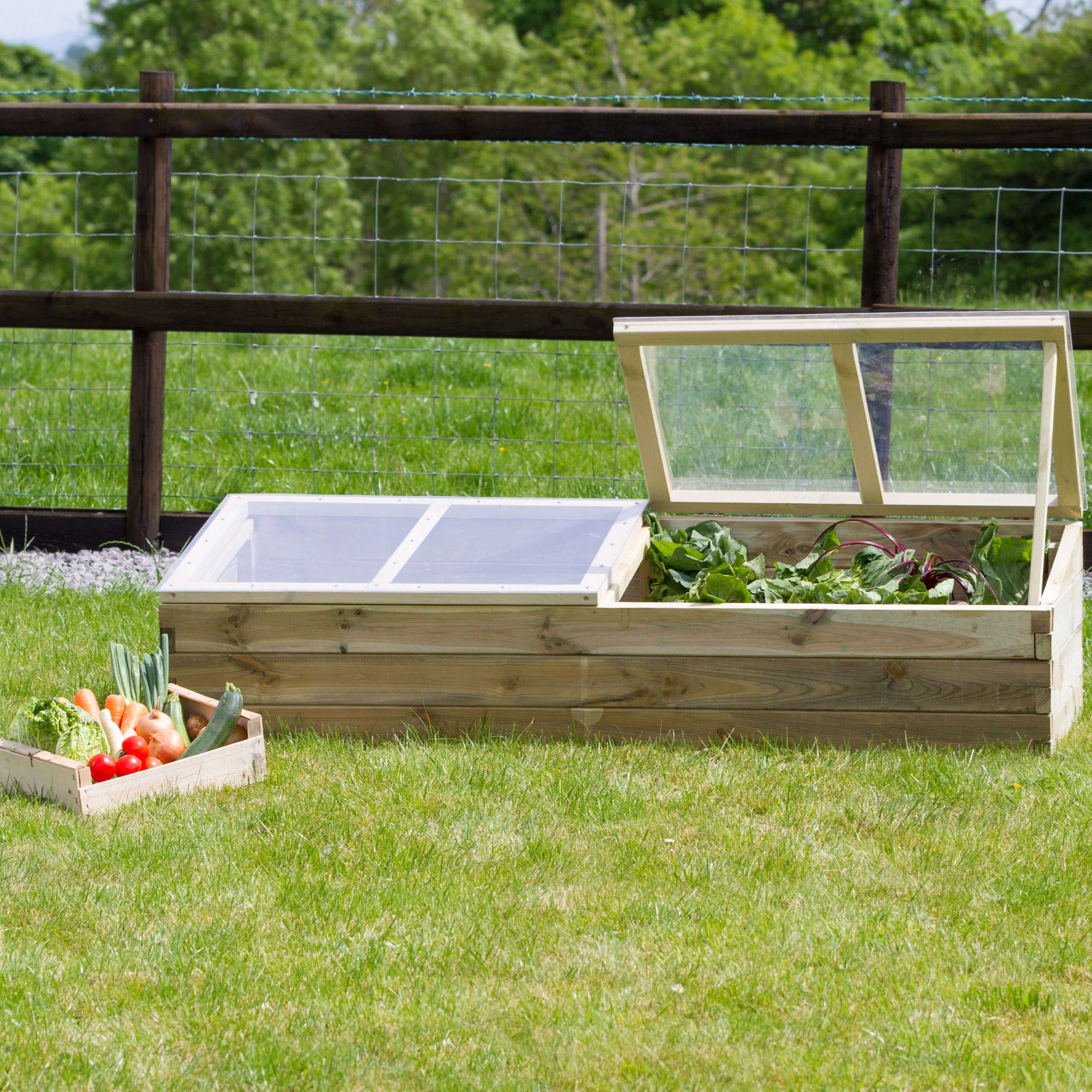 1.7m (5ft 7in) Wooden Cold Frame Greenhouse by Zest 4 Leisure®