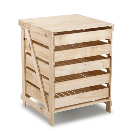 5 Drawer Wooden Apple Storage Rack H78cm x W60cm x D55cm by Lacewing™