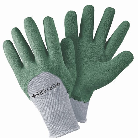 Pack of Three - Thermal Extra Grip Gardening Gloves Latex All Purpose Twin Pack Sage Med