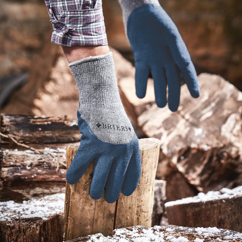 Thermal Extra Grip Gardening Gloves Latex All Purpose Oxford Blue