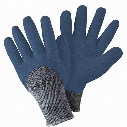 Pack of Three - Thermal Extra Grip Gardening Gloves Latex All Purpose Twin Pack Oxford Blue Large