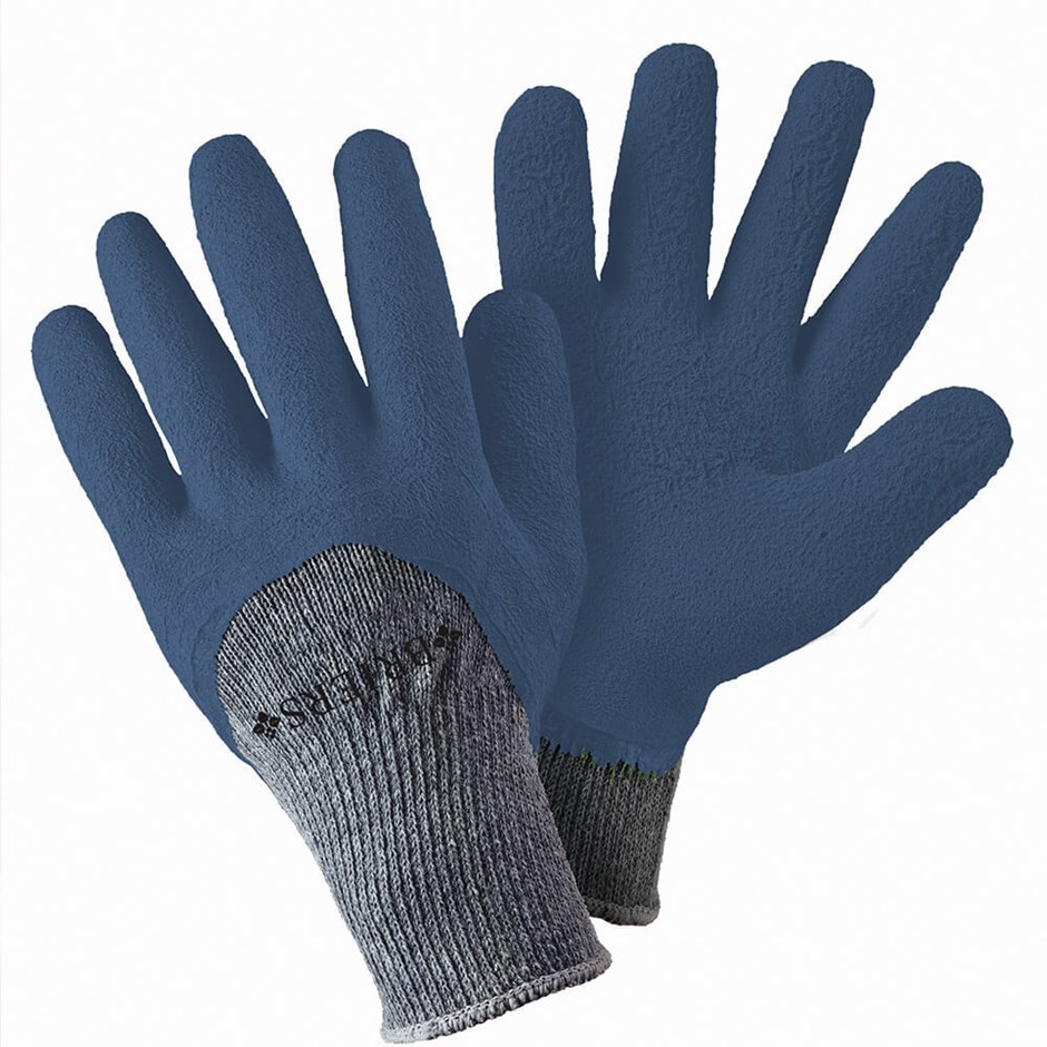 Thermal Extra Grip Gardening Gloves Latex All Purpose Oxford Blue Large
