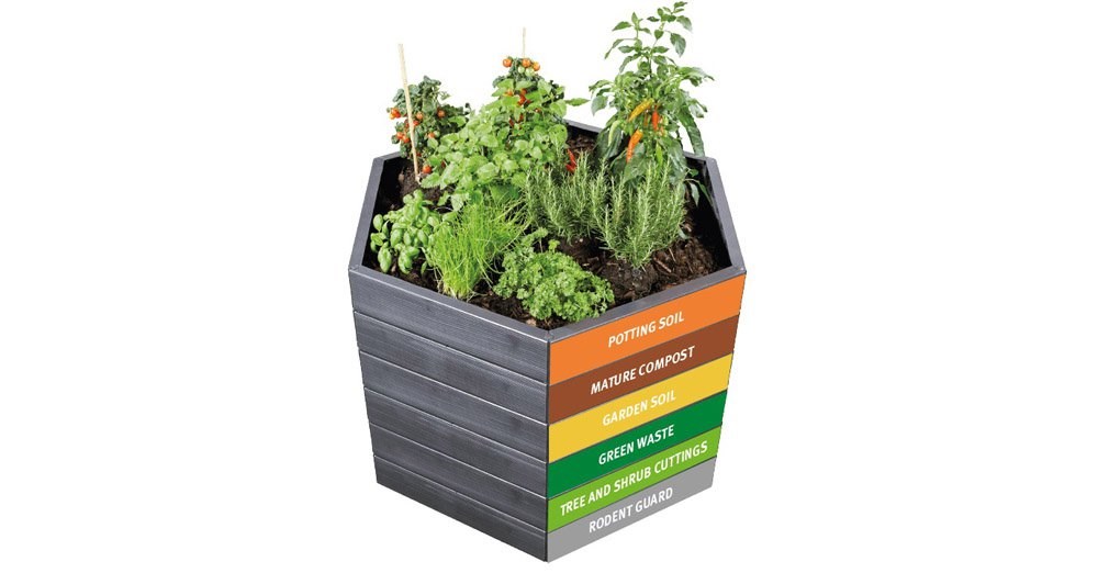 25cm Ergo Raised Wood Bed for Planting/Composting