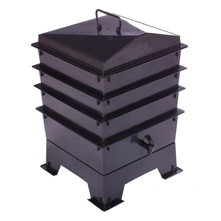 3 Tray Deluxe Tiger Wormery in Black (46.5L)