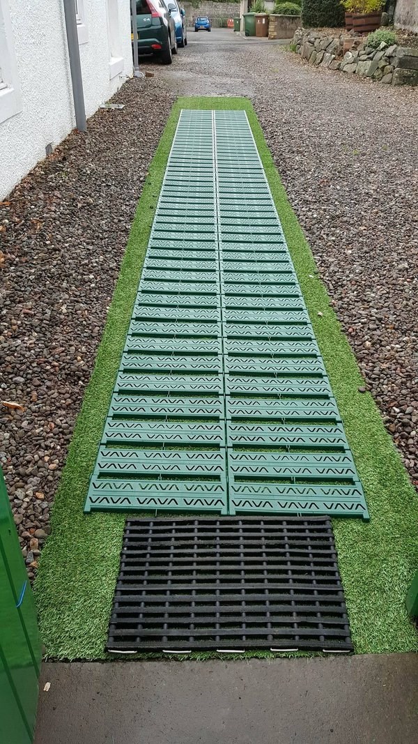 Instant Garden Roll Out Path - Plastic - Chevron - Double Width w/ Side Links