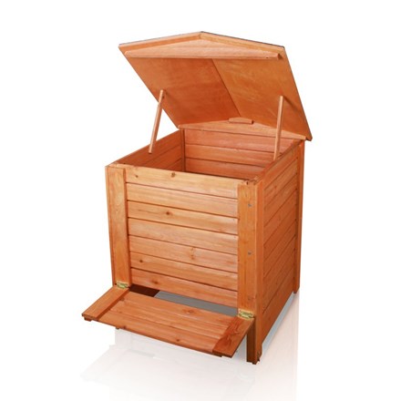 Hinged Lid Wooden Garden Composter - 288L by Lacewing­™