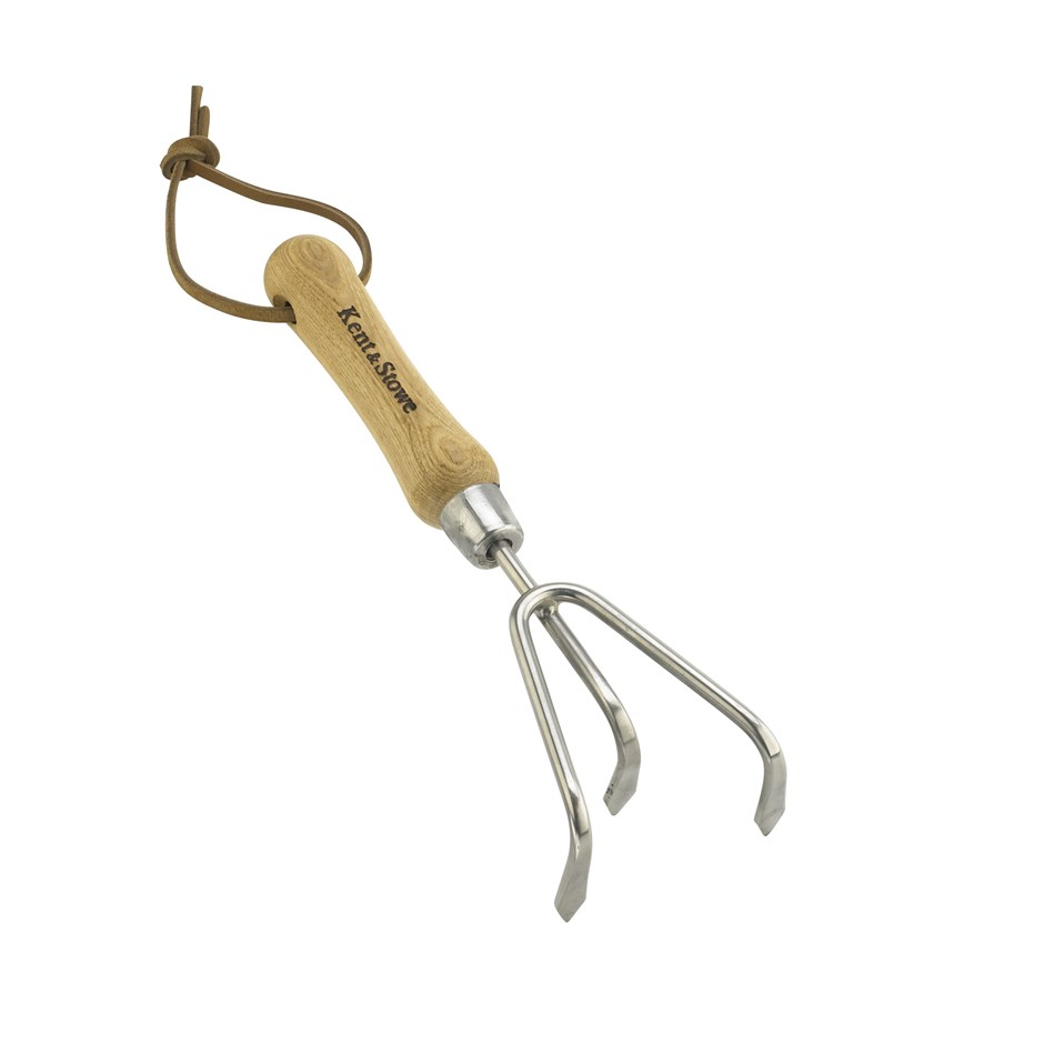 28cm Stainless Steel Hand 3 Prong Cultivator by Kent & Stowe