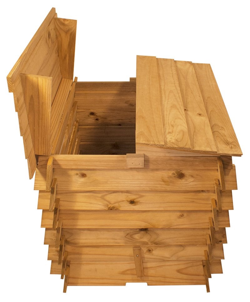 Beehive Wooden Composter with Double Hinged Roof - 328L by Lacewing™